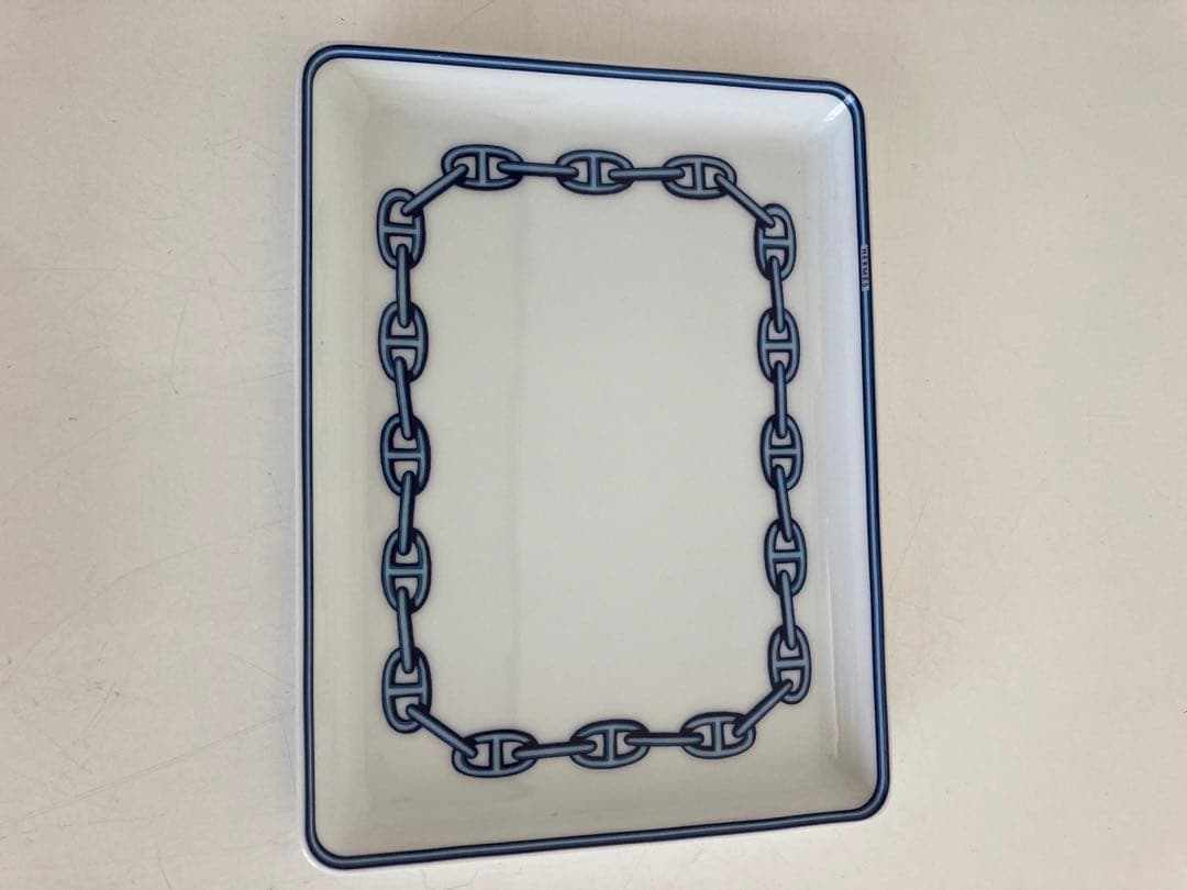 HERMES エルメス シェーヌダンクル スクエア ミニ プレート　箱付