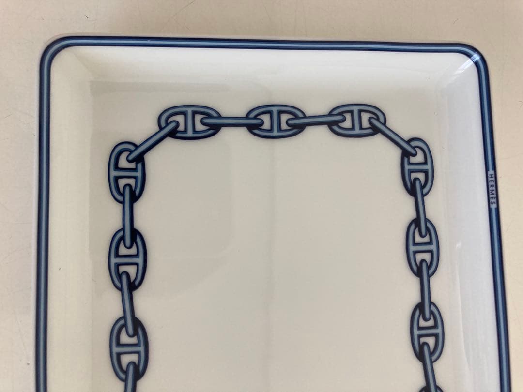 HERMES エルメス シェーヌダンクル スクエア ミニ プレート　箱付