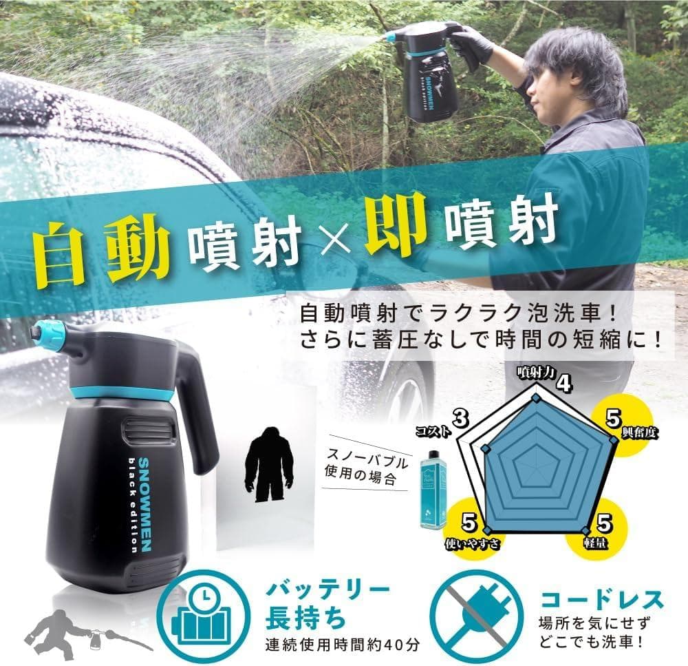 スノーメンブラックセット　新品未使用　ながら洗車　フォームガン