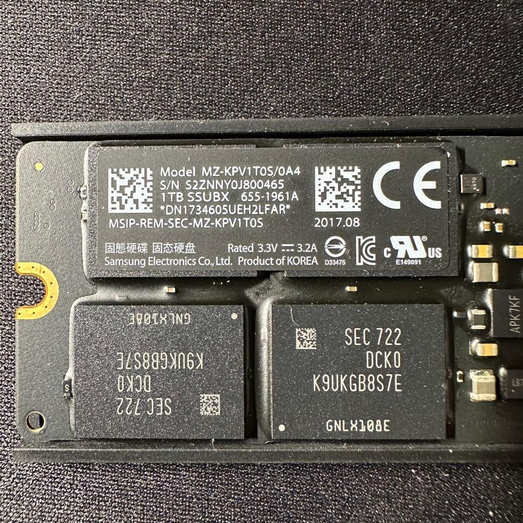 Apple Mac Pro 純正SSD MZ-KPV1T0S/0A4 1TB