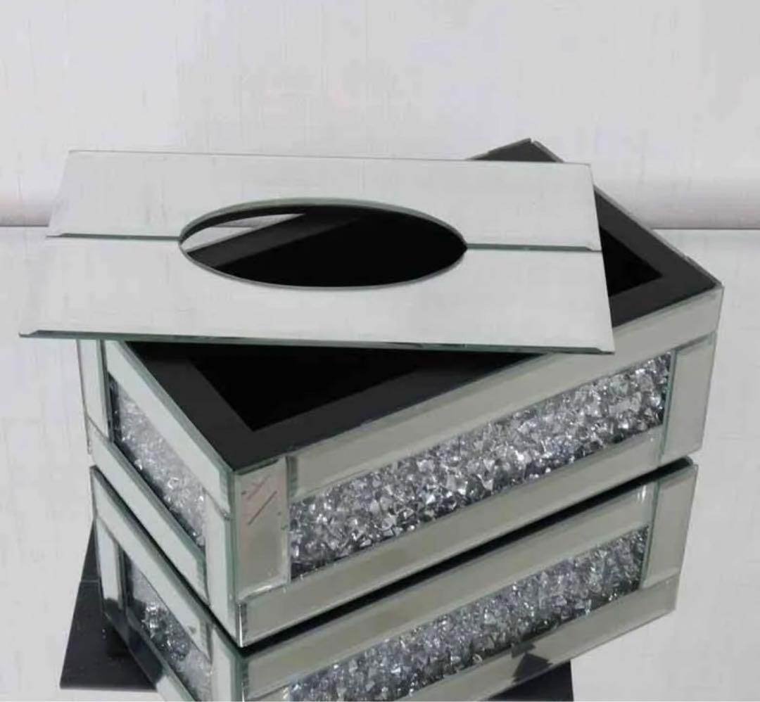 ❤️ミラー&人口ダイヤモンドティシュケース