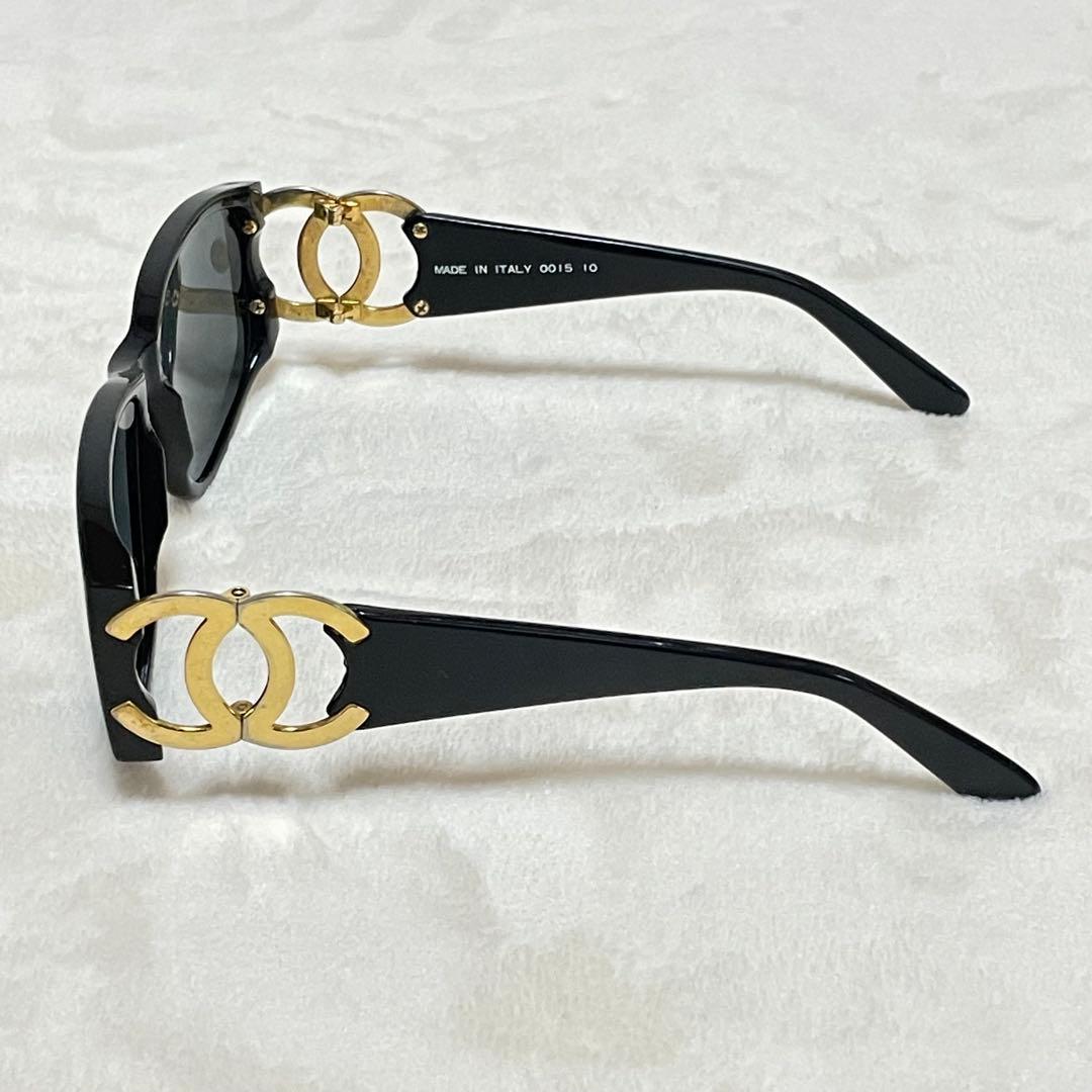 極美品 CHANEL シャネル サングラス ココマーク ブラックレンズ 保存袋付