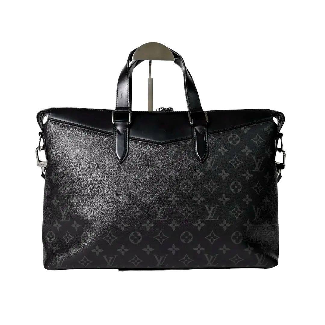 【美品】ルイヴィトン　ブリーフケース　エクスプローラ　モノグラム　ブラック　黒