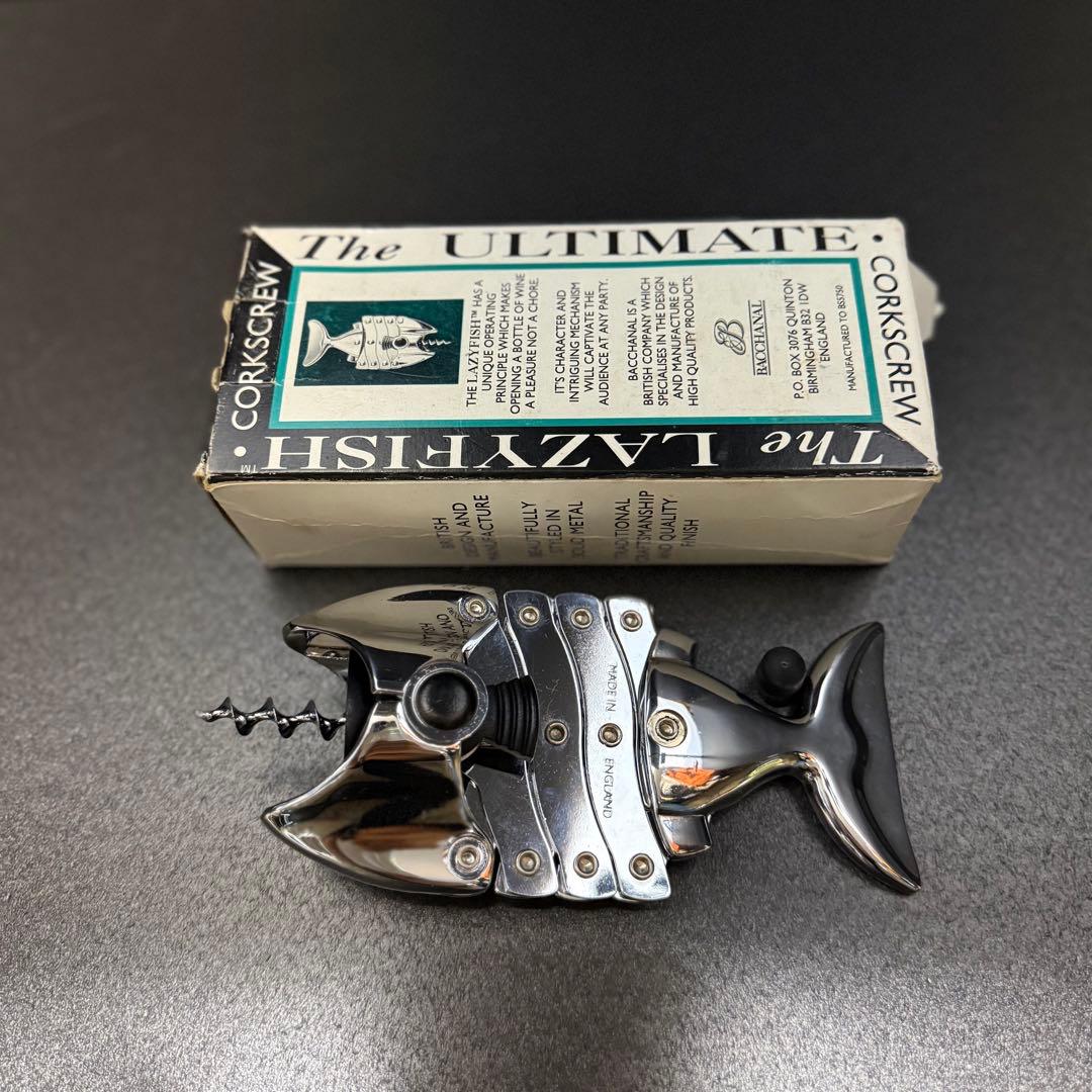 英国製 バッカナル THE LAZYFISH フィッシュ型 コルク抜き 箱付