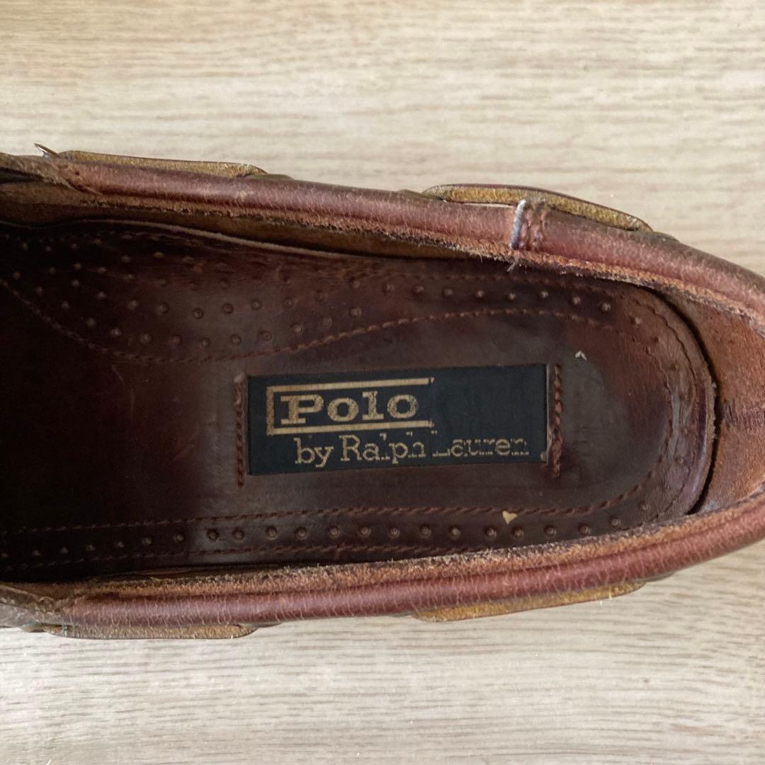 雰囲気◎ 90’s Polo Ralph Lauren レザー デッキシューズ