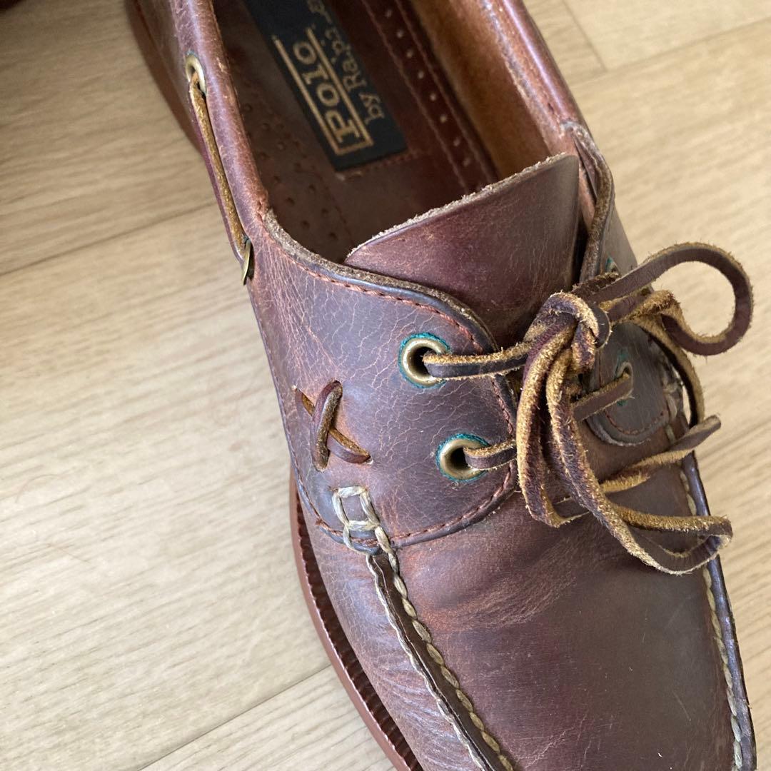 雰囲気◎ 90’s Polo Ralph Lauren レザー デッキシューズ