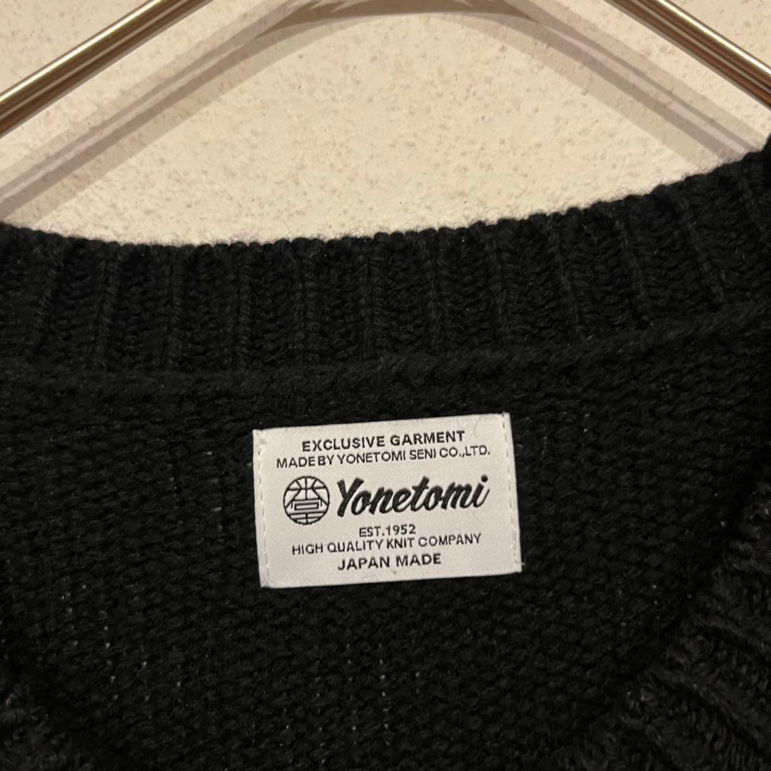 【美品】YONETOMI 24AW ソフトラムウール ニット プルオーバー 黒