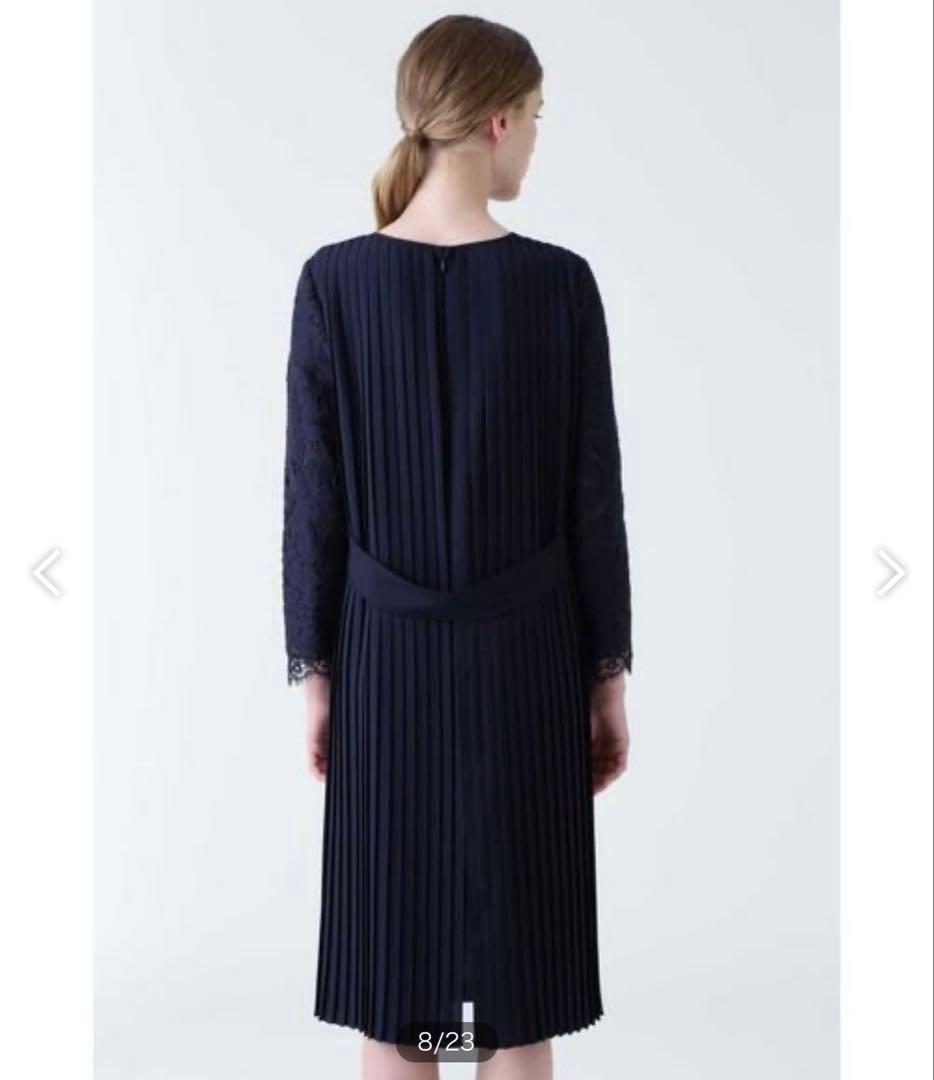 未使用に近い　ADORE アドーア　コードフルールレースバックプリーツワンピース