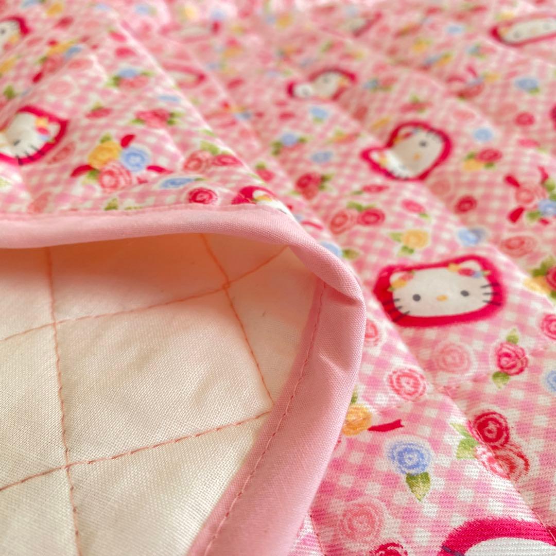 2001年　新品　キルティングカバー　ハローキティ/チェック/薔薇　1枚