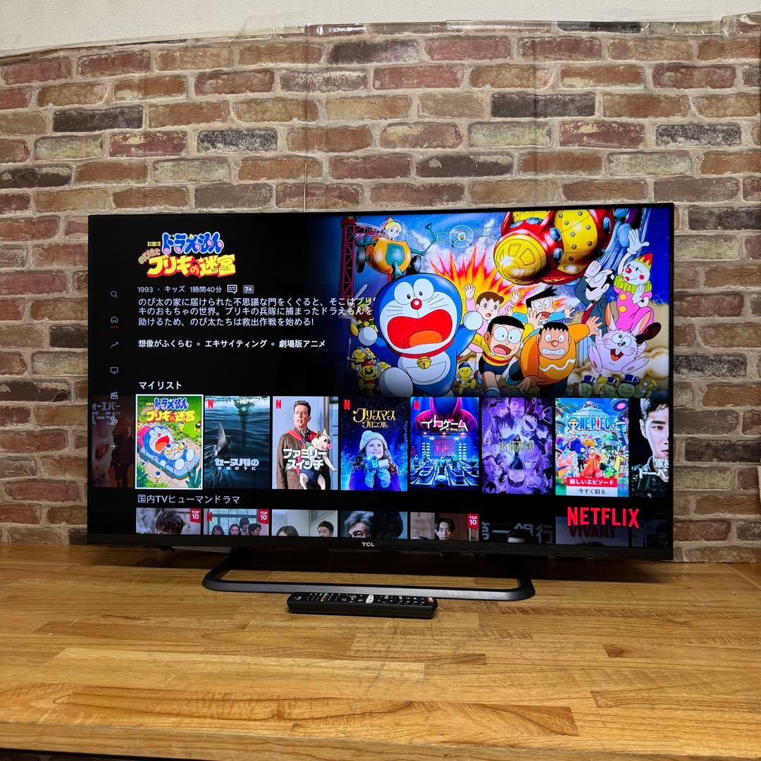 TCL 50V型 4K 液晶テレビ スマートテレビ 50P8S 動画配信アプリ○