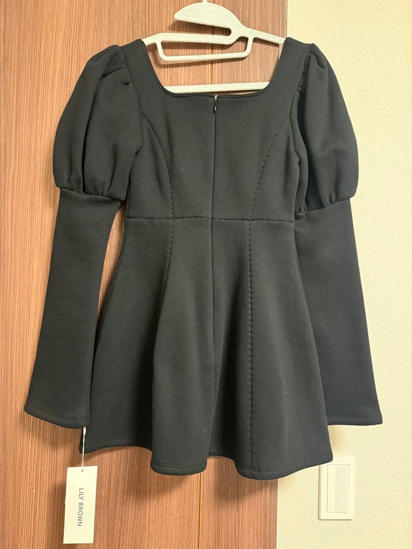 【新品未使用タグ付】 リリーブラウン ロココ調スウェットミニワンピース