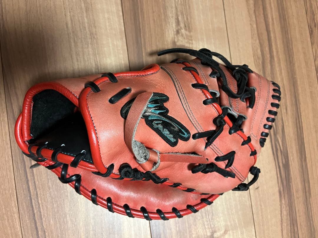 オレンジ レザー 野球グローブ