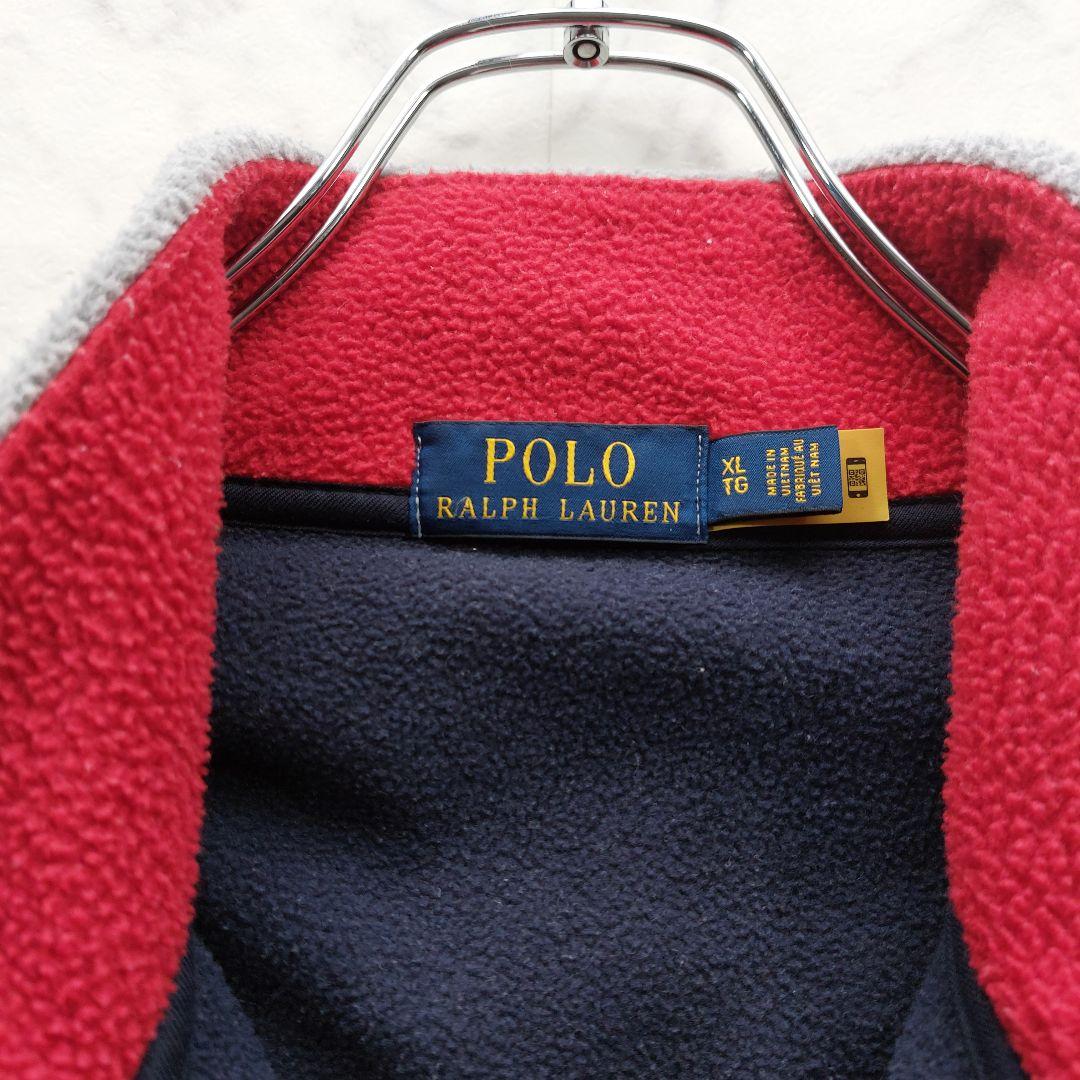 現行タグ ラルフローレン ハーフジップ フリース XL 紺