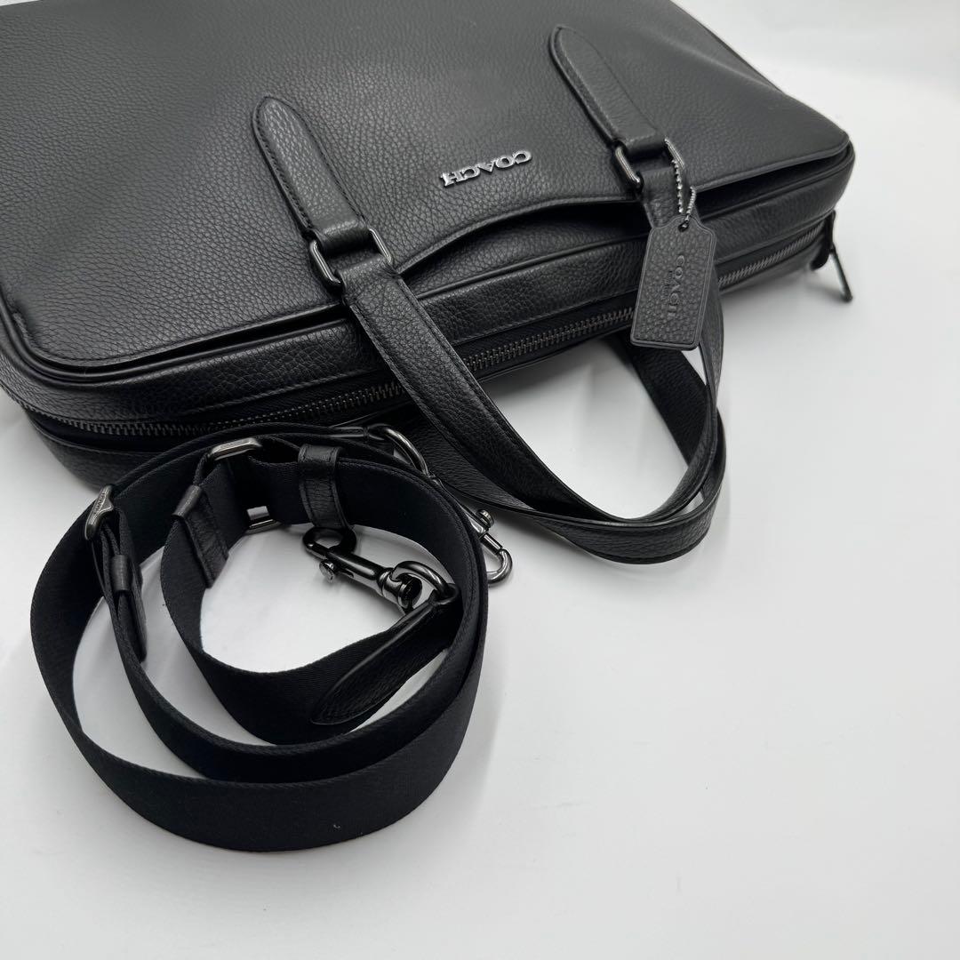 極美品✨ コーチ ブリーフケース 2way グラハム A4 レザー ブラック