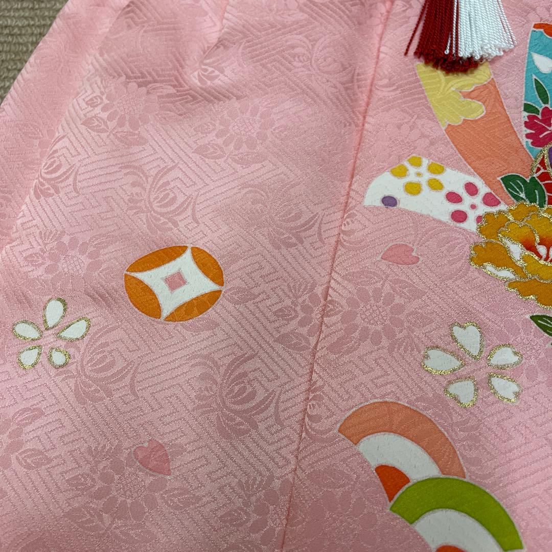 新品 日本製 正絹 ミツ身被布 ヒフ 大和路 七五三 三歳お祝い着 手描き友禅