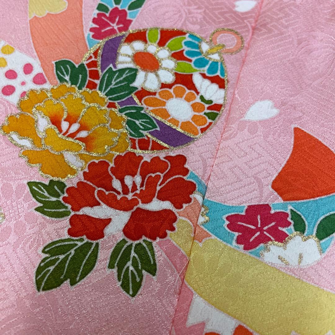 新品 日本製 正絹 ミツ身被布 ヒフ 大和路 七五三 三歳お祝い着 手描き友禅