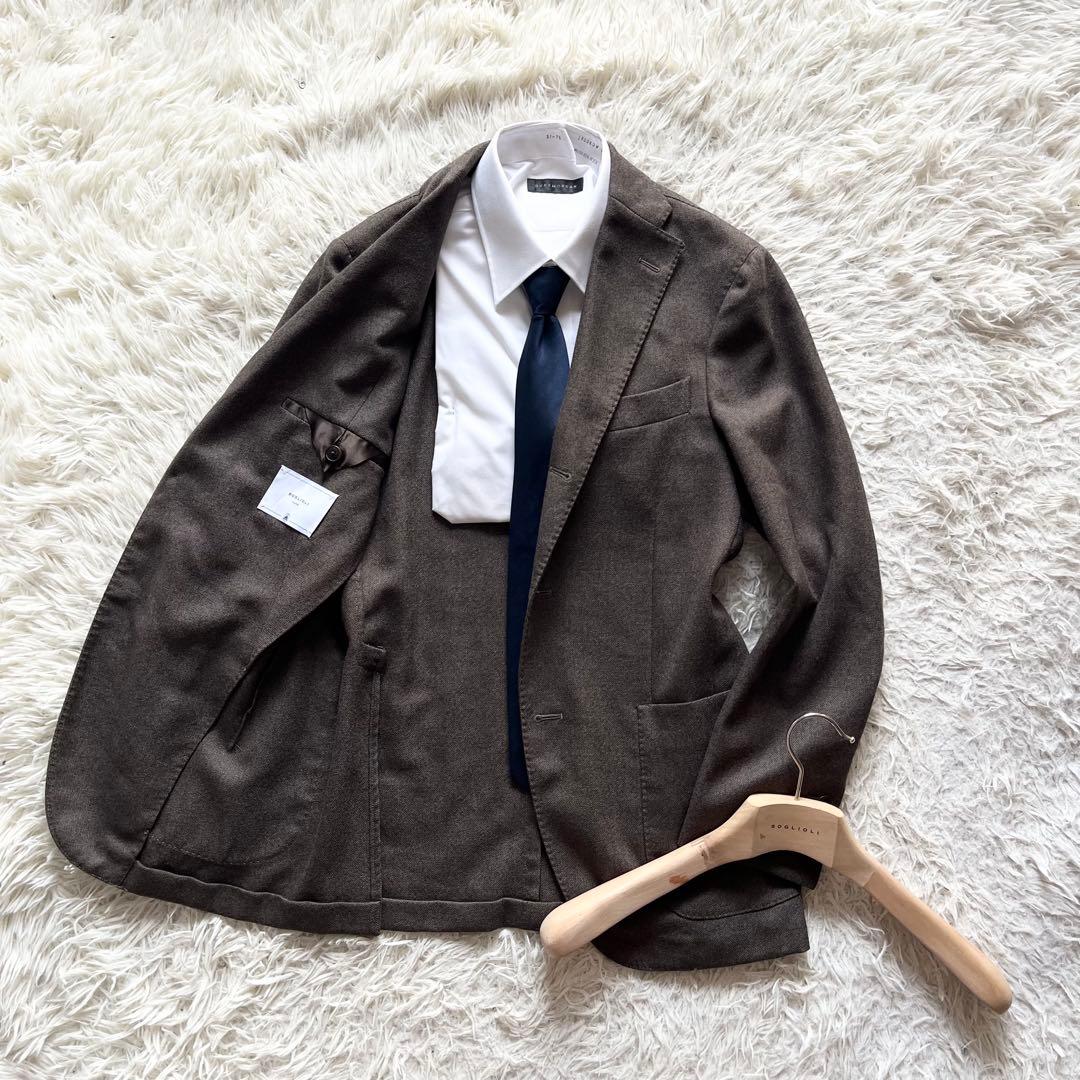 <極美品>BOGLIOLI K.JACKET ブラウン ウール ジャケット 44