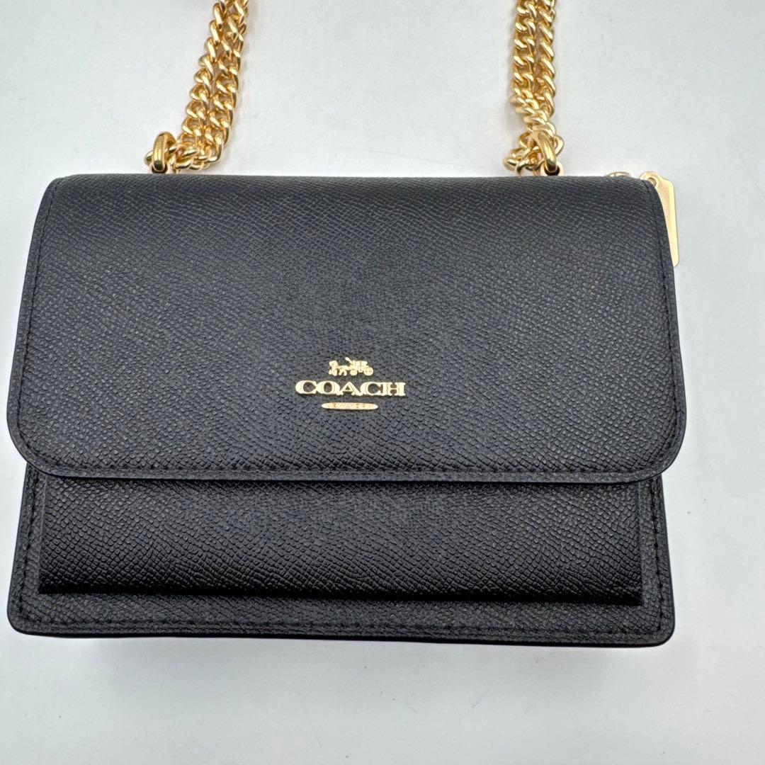 極美品✨COACH チェーン　ショルダーウォレット　ブラック　レザー　3way
