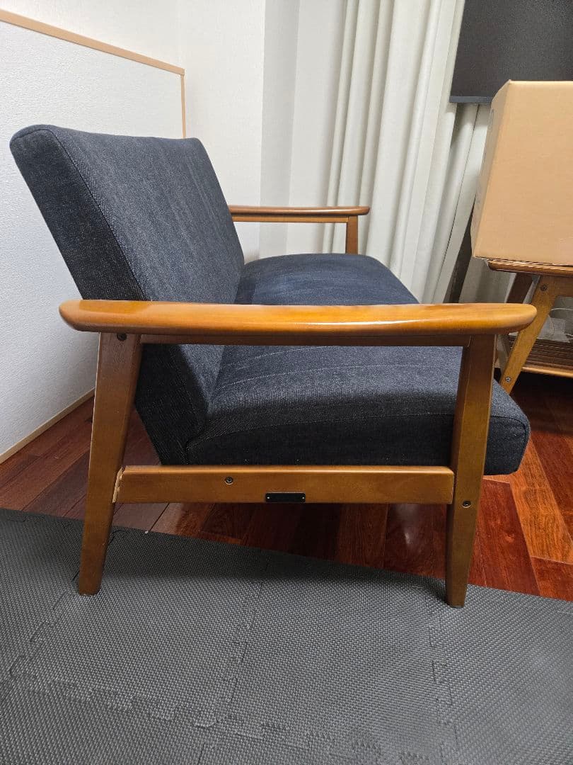 【セット】カリモク60 デニムリメイク Kチェア2シーター&ローテーブル