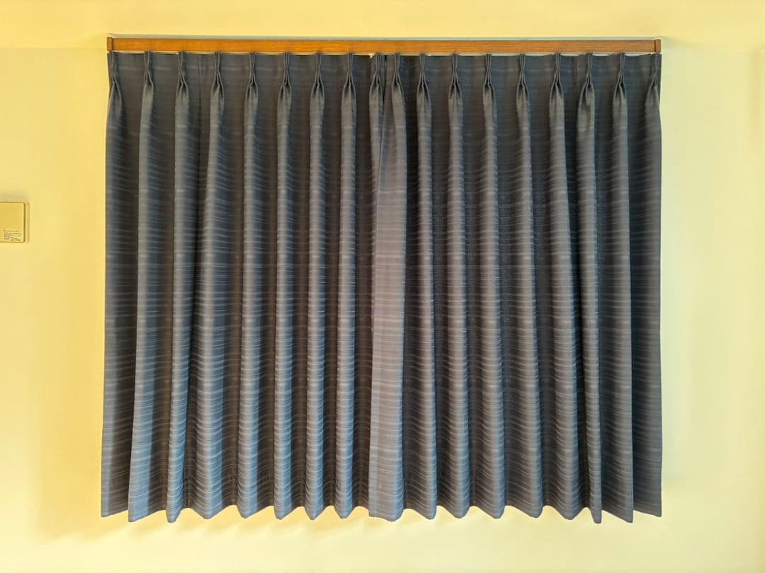 KEYUCA　オーダー　ドレープカーテン レースカーテン　ダークブルー（腰高）