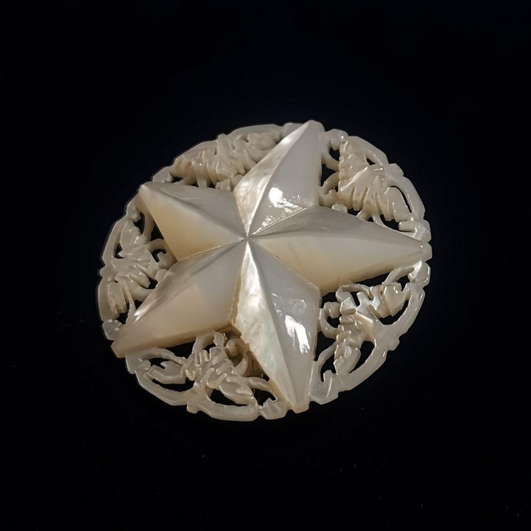 ブローチ　ヴィンテージベツレヘムパール　五芒星ブローチ⑤　せかほし　クリスマス