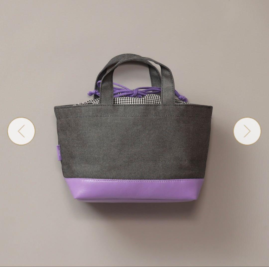 新品未使用【familiar】キャトルレーヴコラボ マチ付巾着バッグ