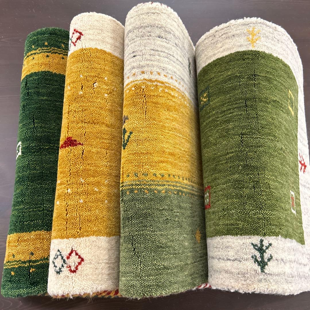 新品未使用☆インドギャべ チェアマット 座布団 40×40cm 4枚組 ギャッベ