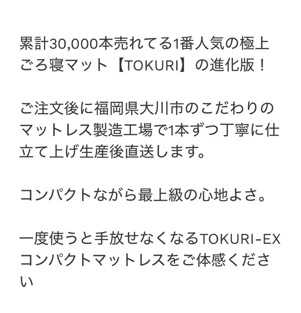 【新品未開封】【新生活】マットレス　ごろ寝マット　TOKURI EX グレー