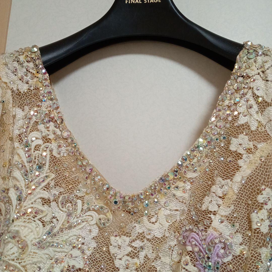 お値下げ　社交ダンスドレス グラデーション淡いピンク　アトリエヒロコ　L〜LL