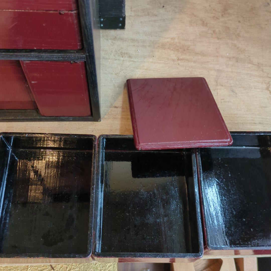 骨董　弁当箱　木製　漆　酒器　重箱　物入　手提げ木箱　アンティーク