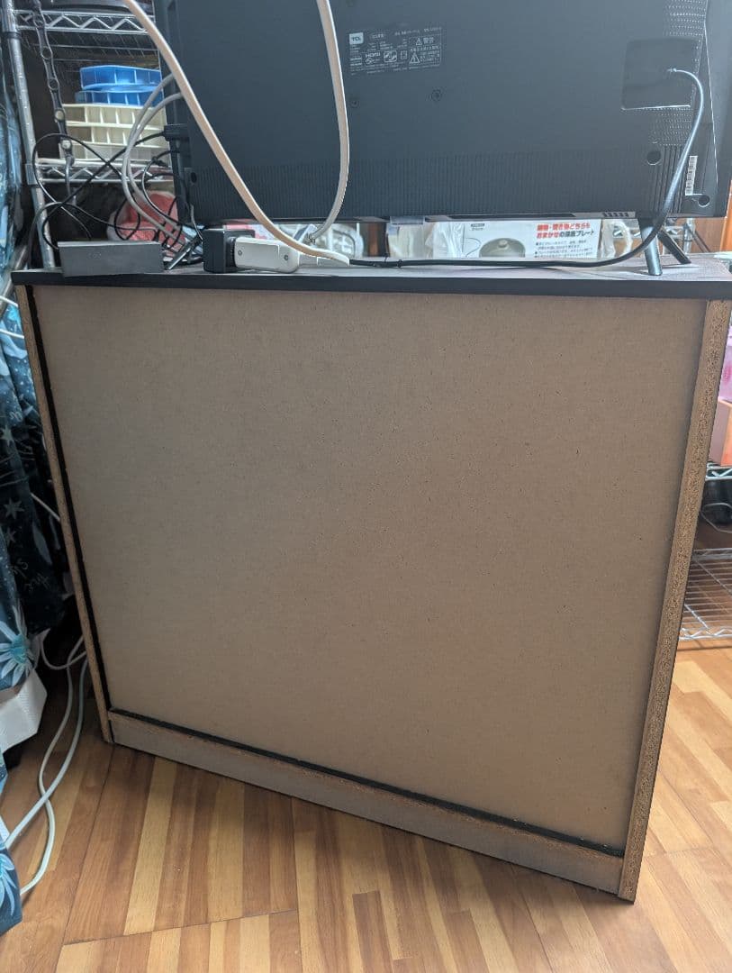 木製ラック ダークブラウン 4引き出し 2扉