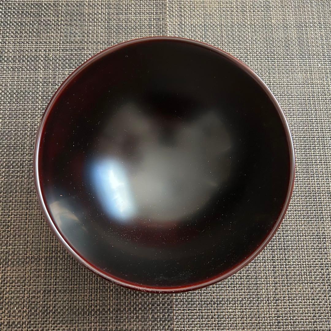 【新品未使用】秀衡塗　お好み碗　溜　お椀　漆器　青柳