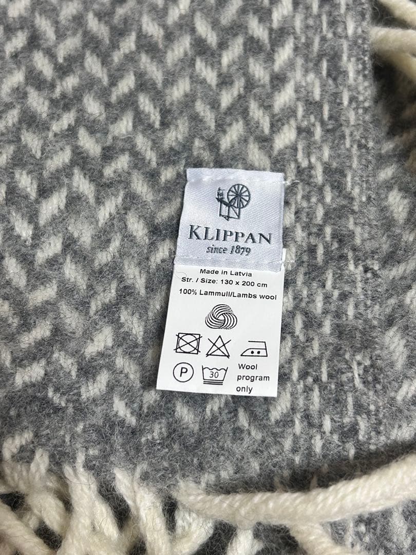 KLIPPAN ヘリンボーン柄毛布 130x200cm