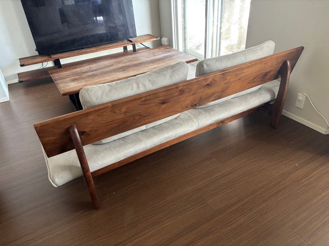 飛騨家具　森のことば　3人掛けソファ　ウォールナット