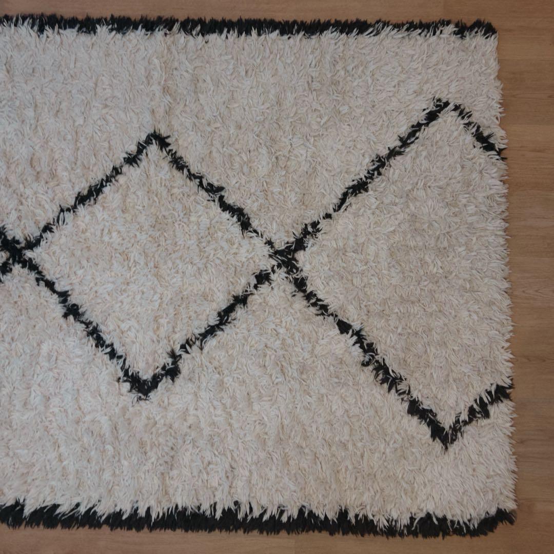 ベニワレン風 ラグ 大判 133×187cm ふわふわ毛足 韓国 北欧インテリア