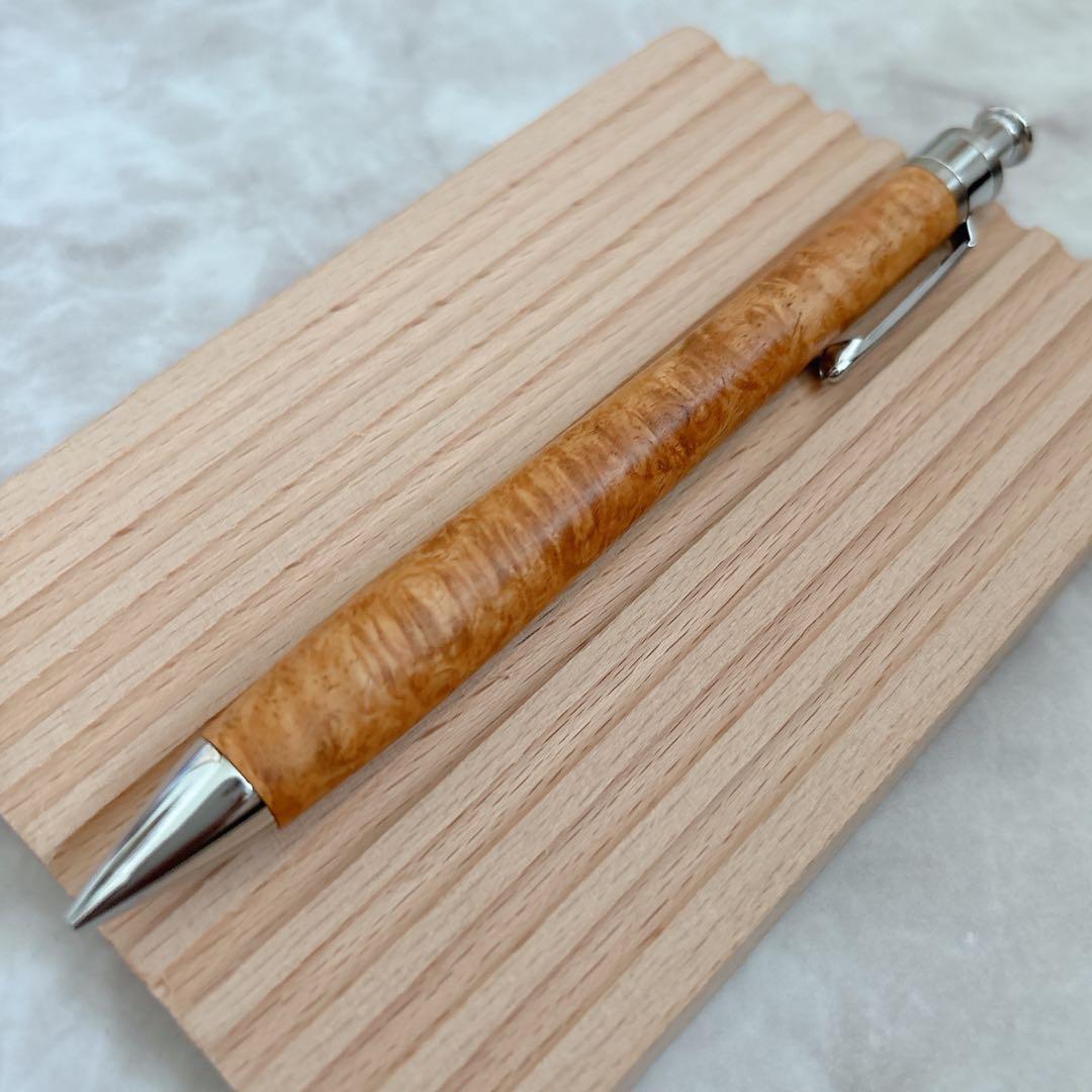 【24時間以内発送】工房楔 花梨 こぶ杢 上杢 真鍮パイプ シャープペンシル