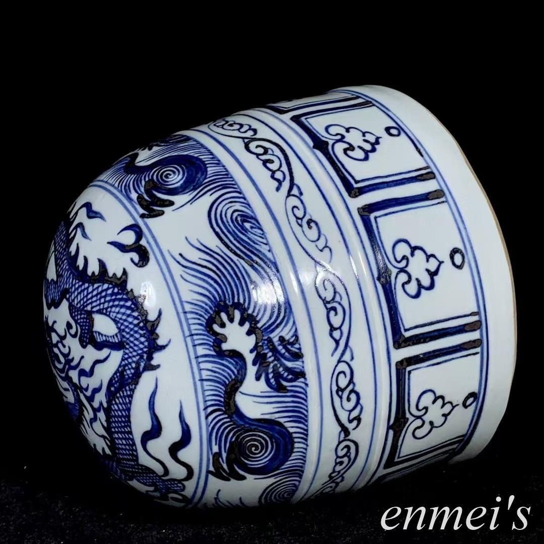 中国古美術✦元代青花龍紋モンゴル包✦文房具・純手描き・細工・置物・陶芸・案頭
