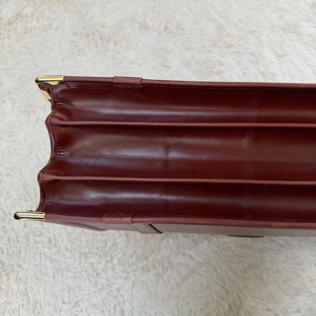 【希少】オールレザー　メンズ　ビジネス　ダレスバッグ　ゴールド　金具　ブラウン