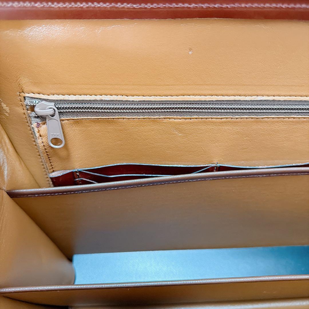 【希少】オールレザー　メンズ　ビジネス　ダレスバッグ　ゴールド　金具　ブラウン