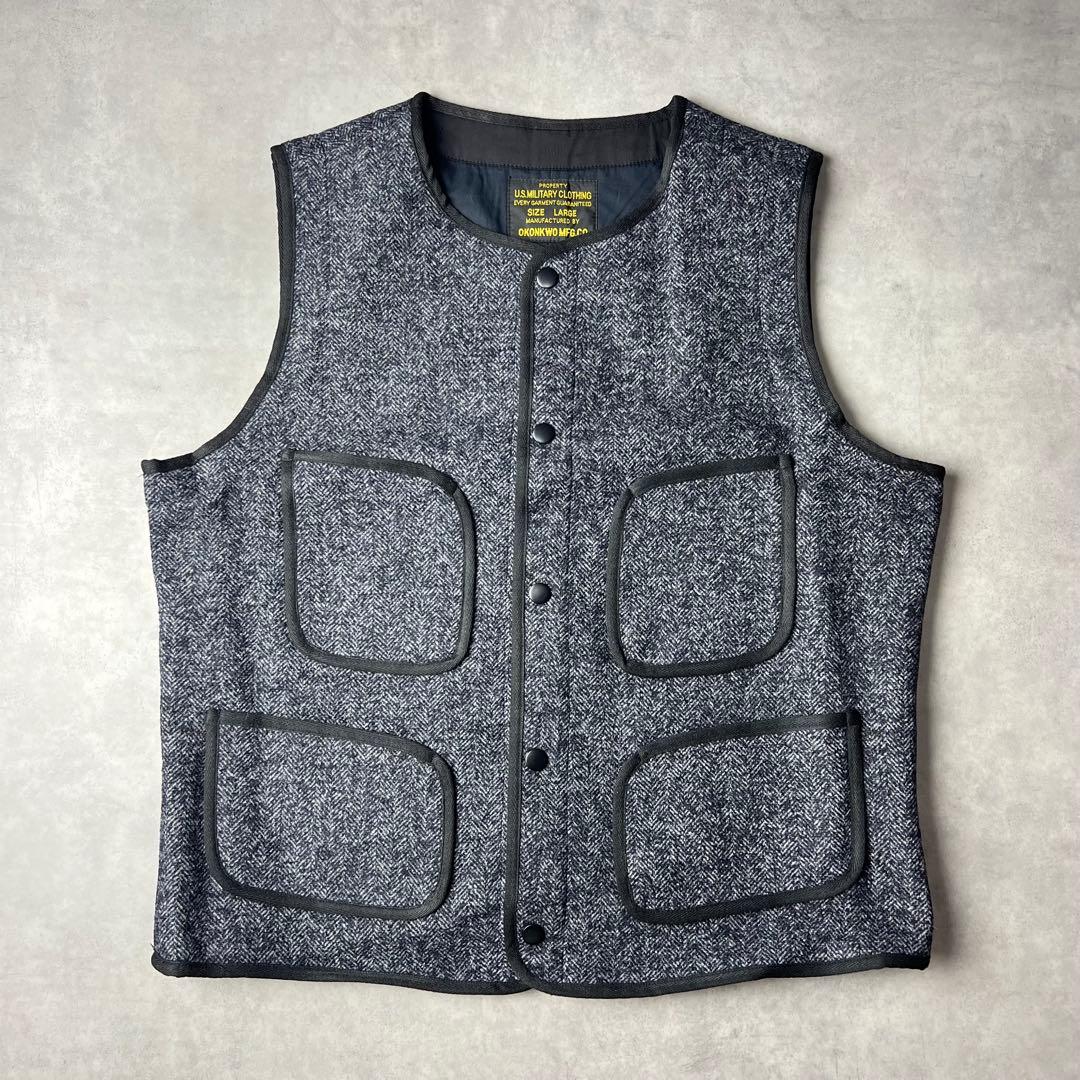 ✅新品　ベスト　ジレ　ウール　復刻　ネイビー　ブラウンズビーチ似　アメカジ　XL