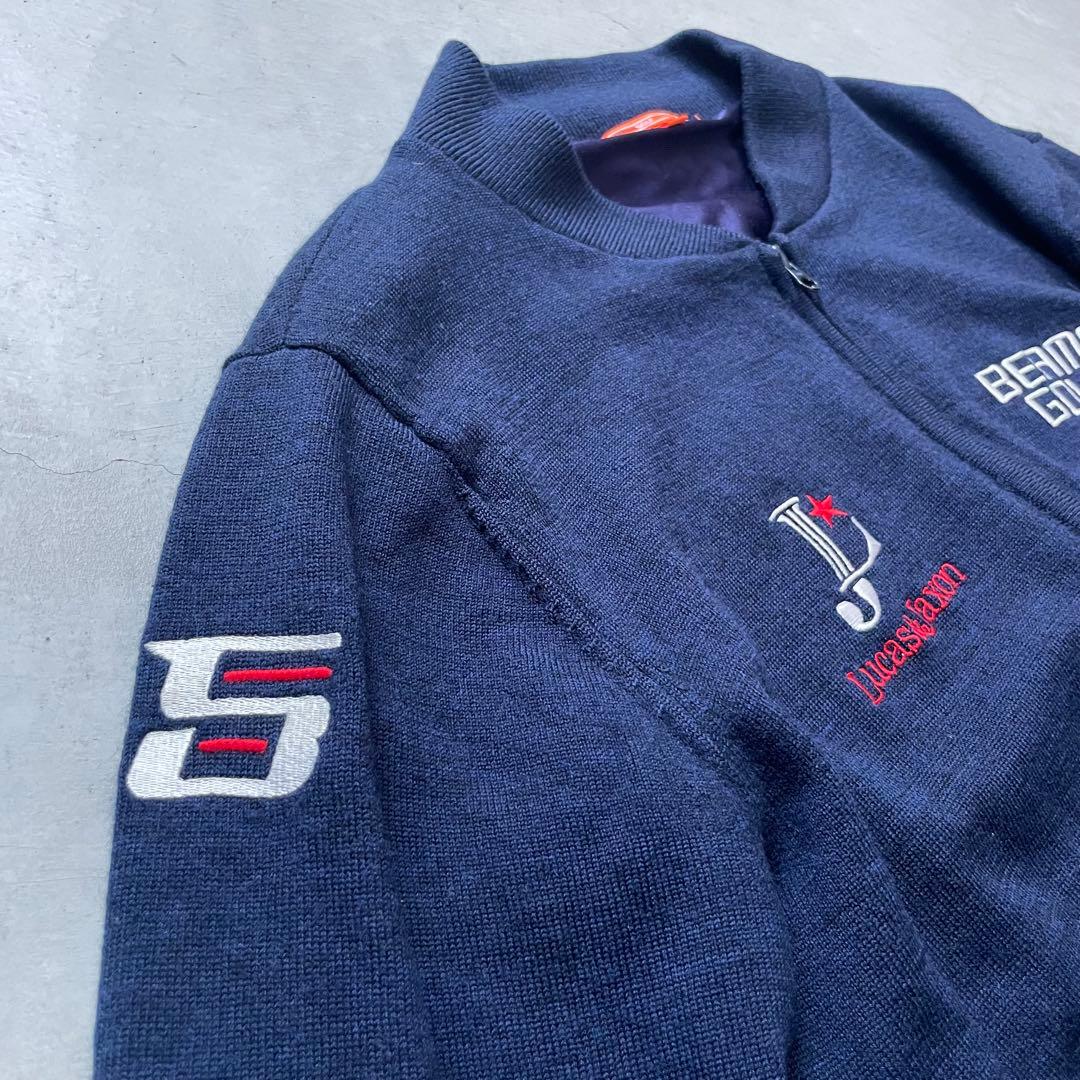 BEAMS GOLF ビームスゴルフ アンゴラウールニット ダブルジップブルゾン