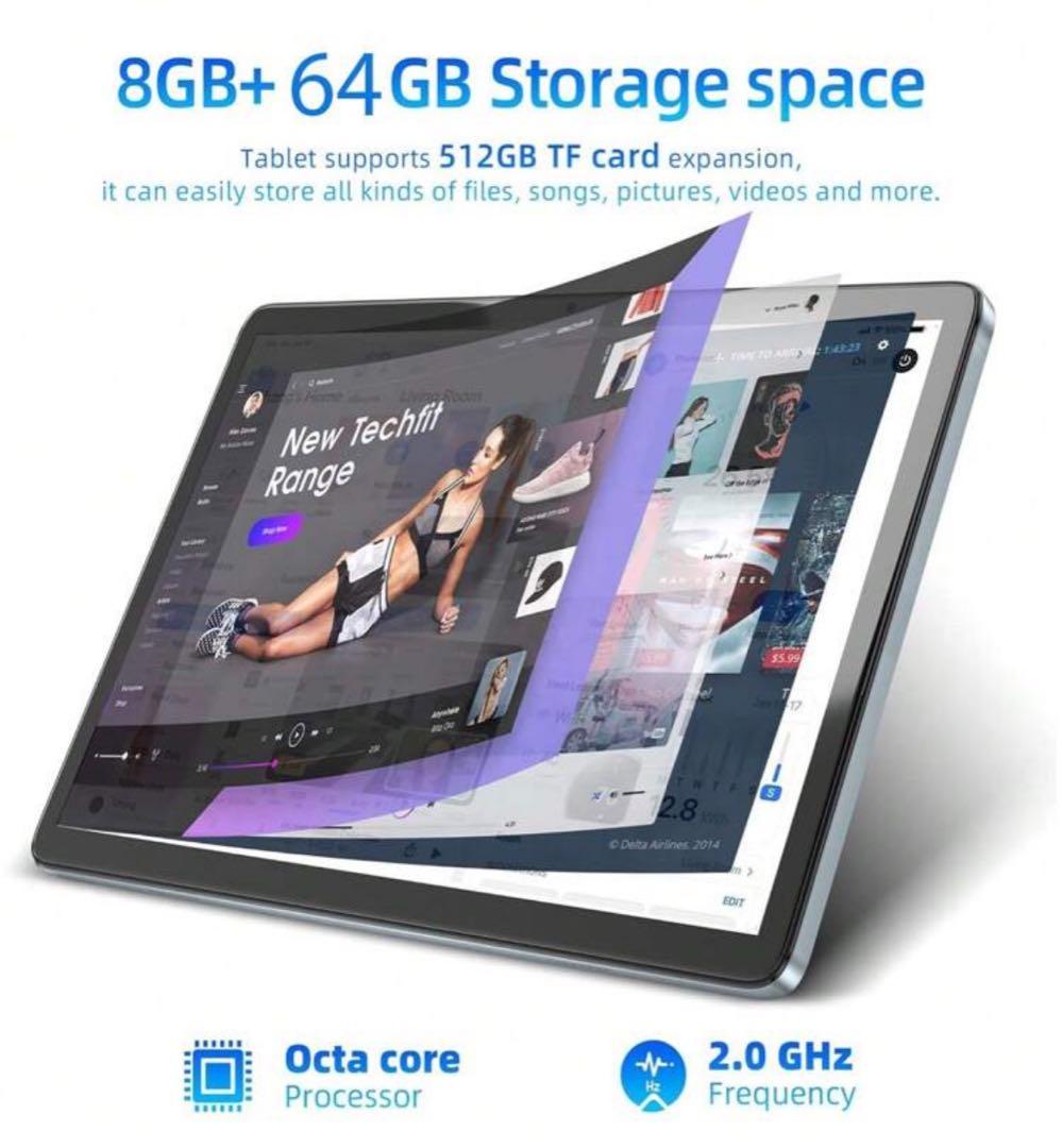 QETUPA Androidタブレット 10.1インチ 8GB+64GB