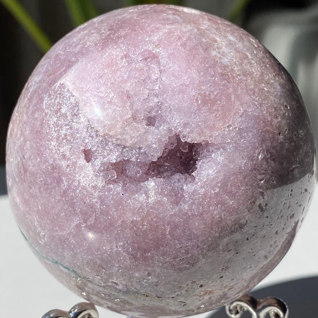 【 天然石 ピンクアメジスト クォーツ スフィア 約68ミリ 】