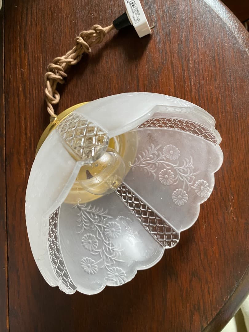 American retroヴィンテージ フロストガラスシェードペンダント照明