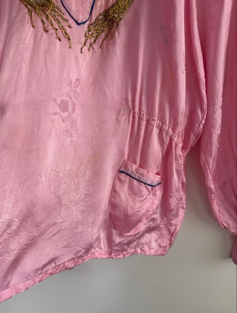 50s サテンチャイナトップス スカシャツ ピンク toro vintage