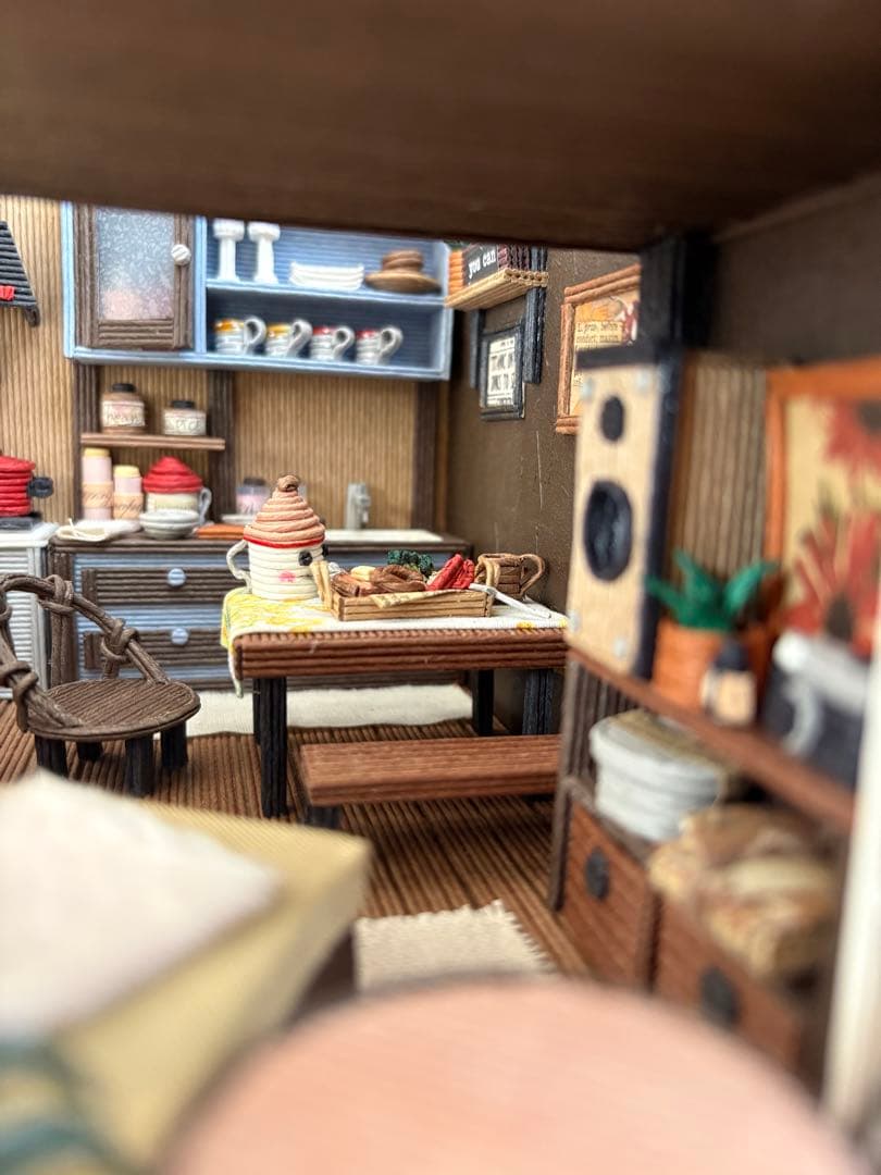 エコクラフト　紙バンド　ミニチュアキッチン（ライトアップ）