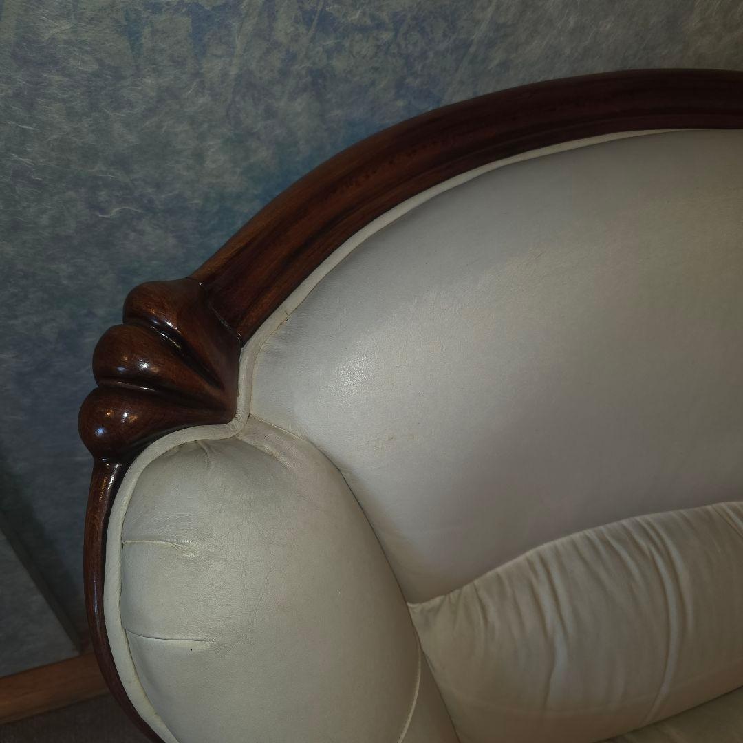 【アンティーク】本皮レザー １人掛けソファ