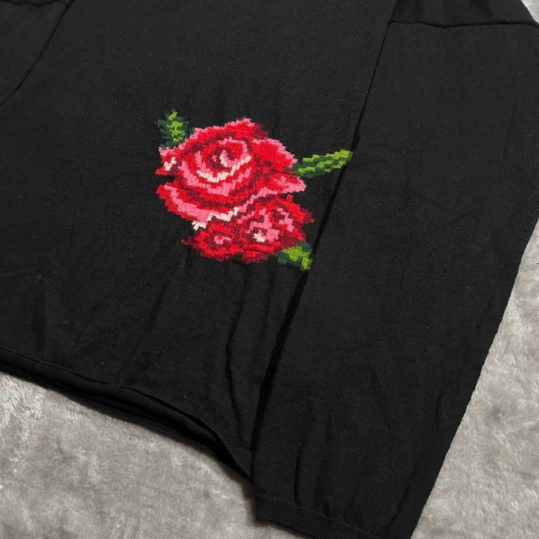 AD2012 12AW archive 花柄ウールニット 黒