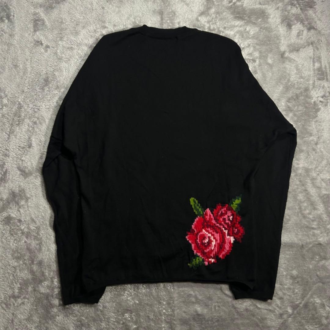 AD2012 12AW archive 花柄ウールニット 黒