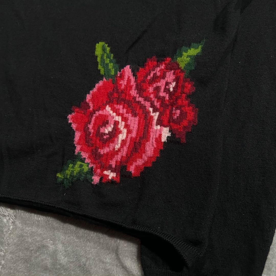 AD2012 12AW archive 花柄ウールニット 黒